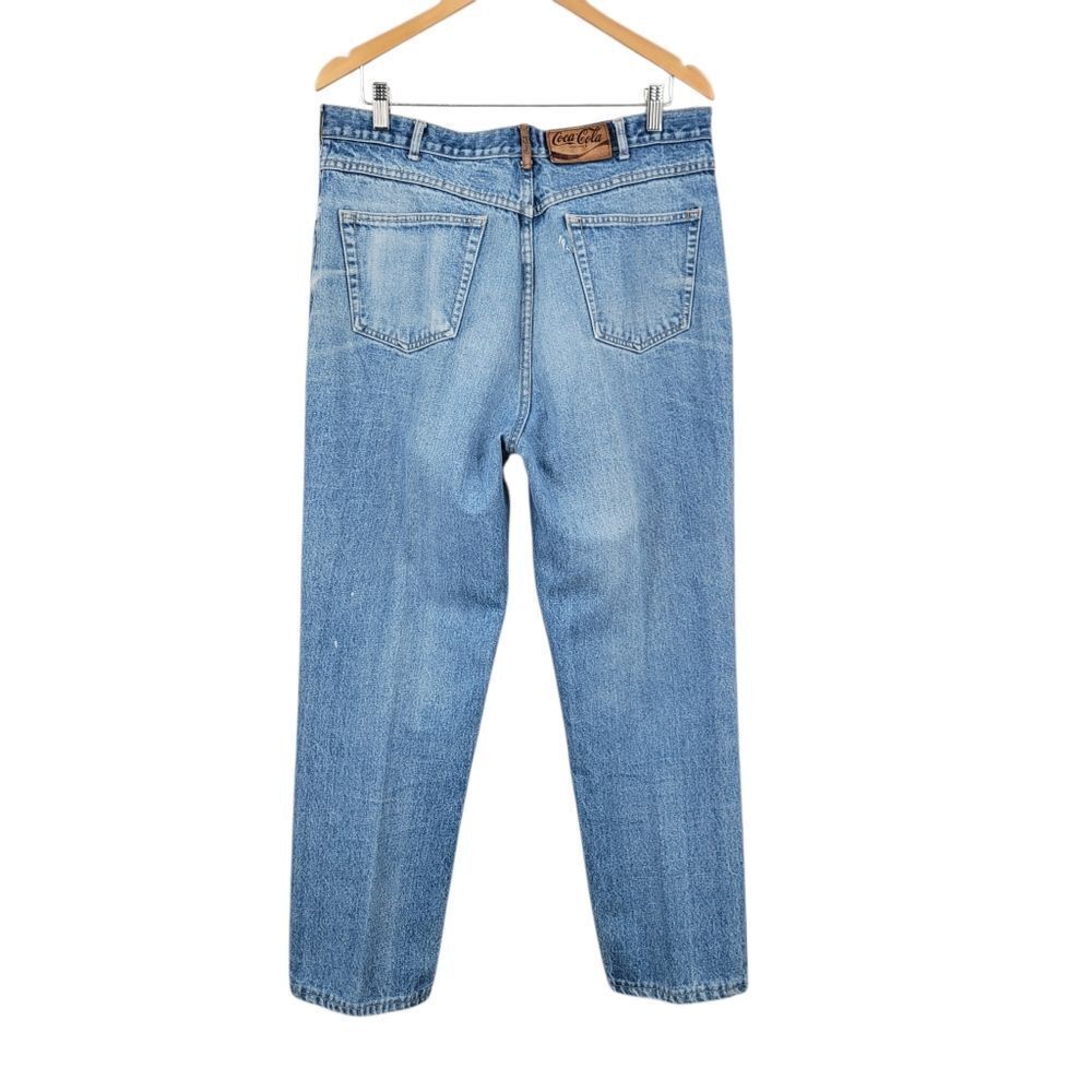Coca Cola Vintage Light Wash Faded Denim Blue Jeans